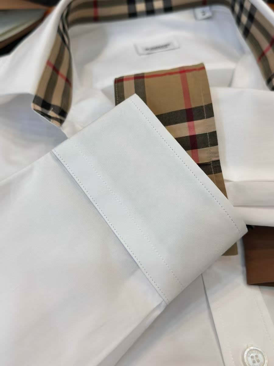 Burberry Slim Fit Monogram Motif Stretch Cotton Poplin Shirt Black White Fw21 80323081 (10) - www.newkick.org